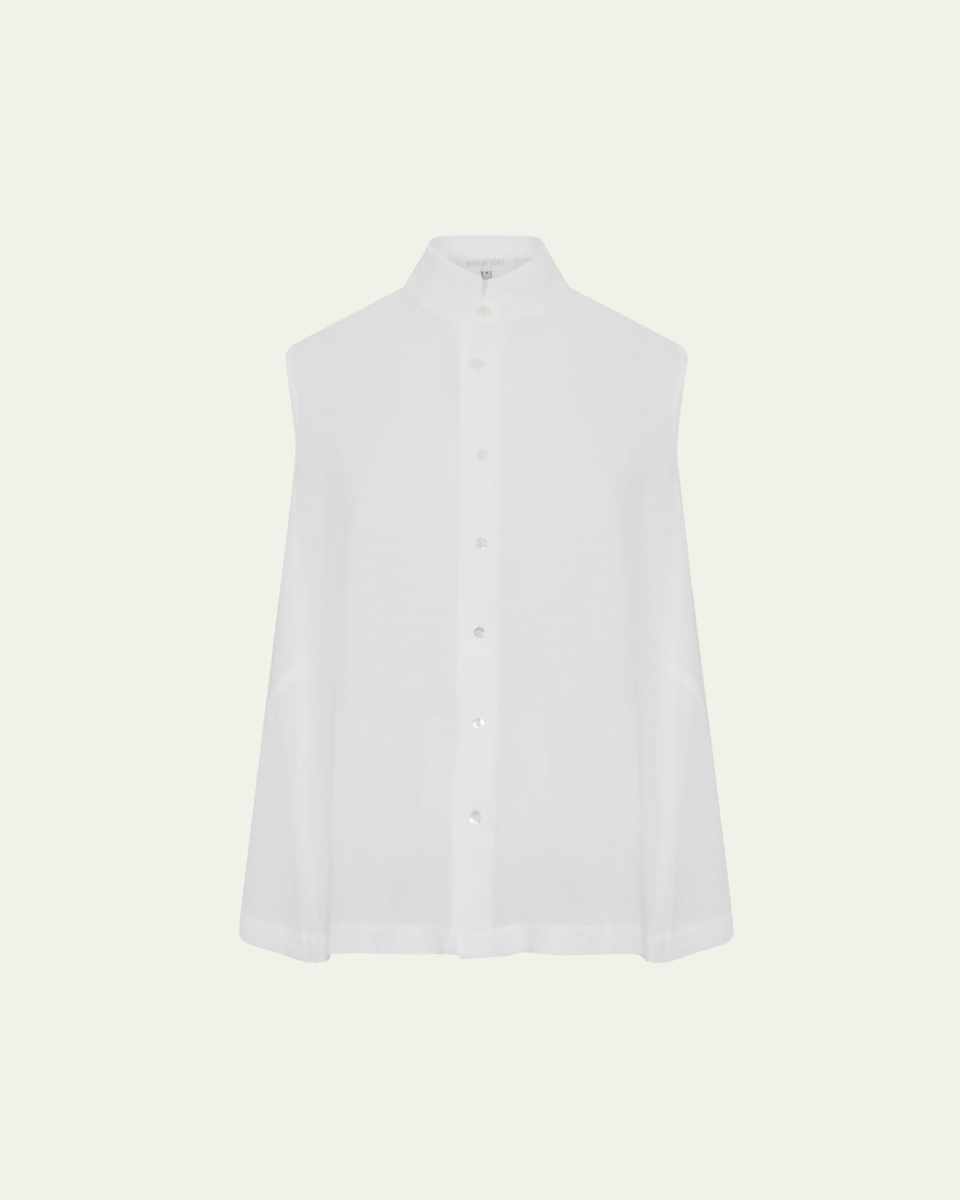 Sleeveless Caucasus Shirt With Notch Collar (Long Length)